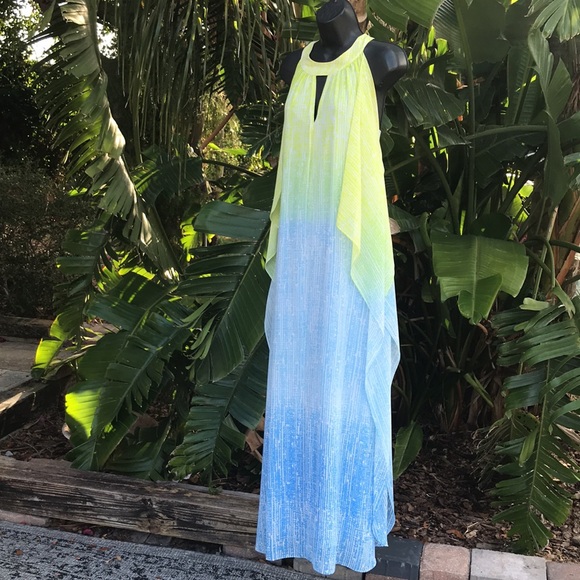 Badgley Mishka ombre chiffon halter look gown - Picture 4 of 9